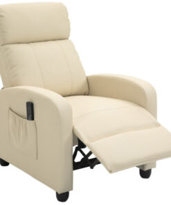 Fauteuil de relaxation et massage Youri en couleur crème