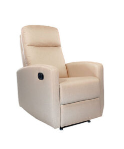 Fauteuil de relaxation manuel beige au style classique