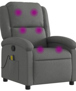 Fauteuil de relaxation manuel - fauteuil de massage inclinable en tissu gris foncé fvbb70293 meuble professionnel