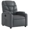 Fauteuil en similicuir gris avec fonction inclinable