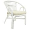 Fauteuil enfant rotin blanc laqué