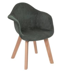 Fauteuil enfant velours côtelé vert