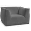 Fauteuil Giorgia tissu bouclette gris