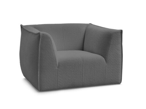 Fauteuil Giorgia tissu bouclette gris