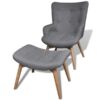 Fauteuil gris avec repose-pied