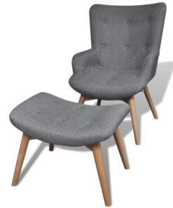 Fauteuil gris avec repose-pied