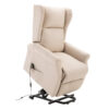 Fauteuil inclinable électrique relaxant avec repose-pieds ajustable en lin beige