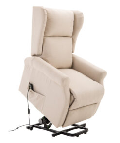 Fauteuil inclinable électrique relaxant avec repose-pieds ajustable en lin beige