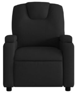 Fauteuil inclinable vidaXL, chaise de relaxation moderne avec dossier et accoudoirs rembourrés, tissu noir, pour salon