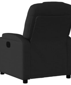 Fauteuil inclinable vidaXL, chaise de relaxation moderne avec dossier et accoudoirs rembourrés, tissu noir, pour salon