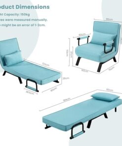 Fauteuil Lit Convertible 3 en 1 Bleu