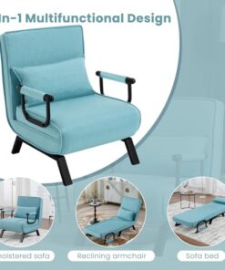 Fauteuil Lit Convertible 3 en 1 Bleu