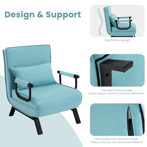 Fauteuil Lit Convertible 3 en 1 Bleu