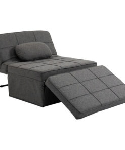 Fauteuil longue durée Matthew en tissu gris chiné