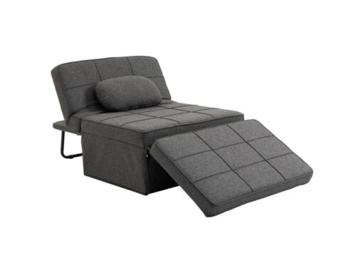 Fauteuil longue durée Matthew en tissu gris chiné