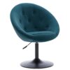 Fauteuil Lounge Réglable en Velours Vert Bleu