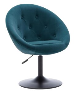 Fauteuil Lounge Réglable en Velours Vert Bleu