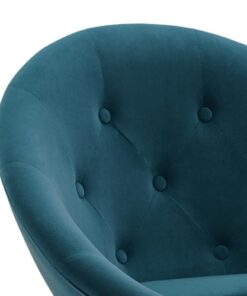 Fauteuil Lounge Réglable en Velours Vert Bleu