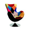 Fauteuil œuf patchwork multicolore