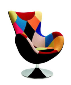 Fauteuil œuf patchwork multicolore