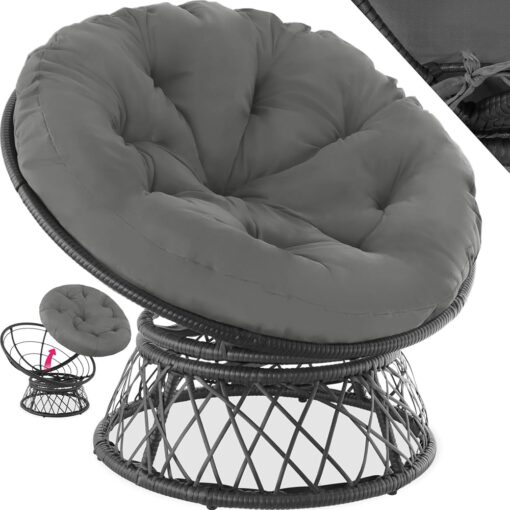 Fauteuil Papasan Rotin Pivotant 360°