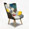 Fauteuil patchwork moderne avec accoudoirs