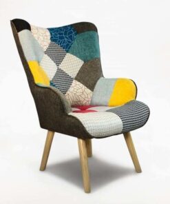 Fauteuil patchwork moderne avec accoudoirs