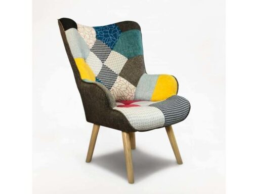 Fauteuil patchwork moderne avec accoudoirs