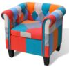 Fauteuil patchwork relax salon tissu