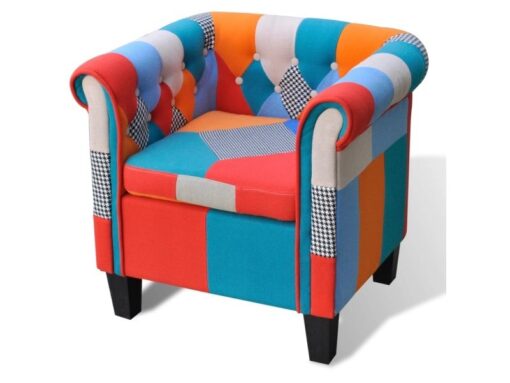 Fauteuil patchwork relax salon tissu