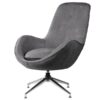 Fauteuil pivotant 360º tissu gris foncé