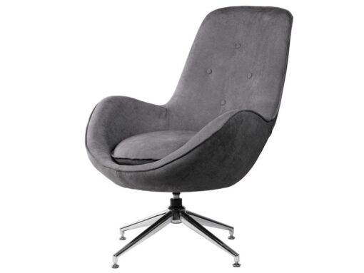 Fauteuil pivotant 360º tissu gris foncé