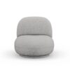 Fauteuil pivotant argent en tissu chenille