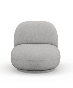 Fauteuil pivotant argent en tissu chenille