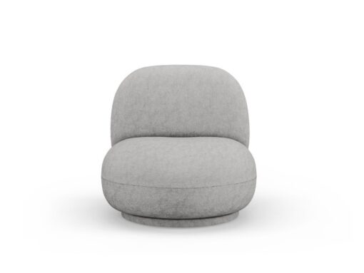 Fauteuil pivotant argent en tissu chenille