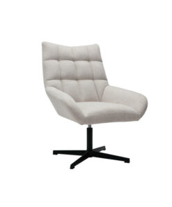 Fauteuil pivotant design beige et métal