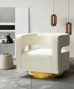 Fauteuil pivotant en velours moderne