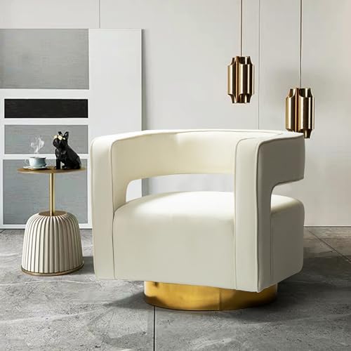 Fauteuil pivotant en velours moderne
