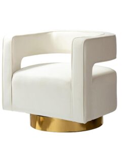 Fauteuil pivotant en velours moderne