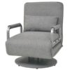 Fauteuil pivotant et canapé-lit gris