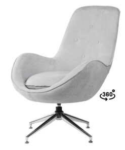 Fauteuil pivotant gris clair Shefali