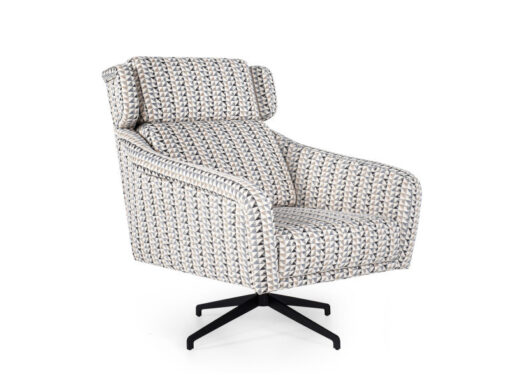 Fauteuil pivotant lin motif triangulaire