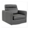 Fauteuil pivotant velours gris Lagondo