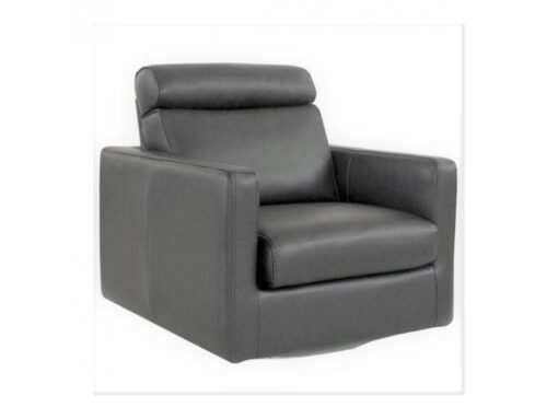 Fauteuil pivotant velours gris Lagondo