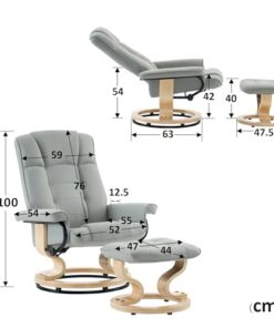 Fauteuil Relax avec Pouf Pivotant 360°