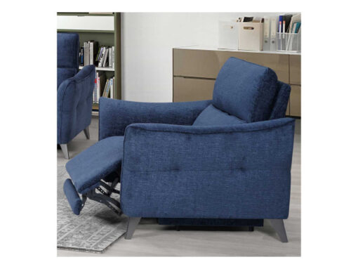 Fauteuil relax électrique bleu nuit Carina