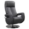 Fauteuil relax électrique cuir gris foncé