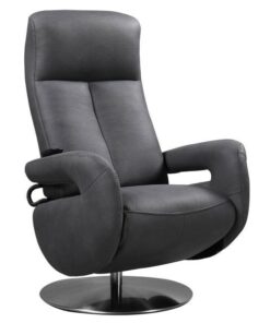 Fauteuil relax électrique cuir gris foncé