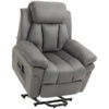 Fauteuil relax électrique inclinable avec repose-pied ajustable en tissu gris