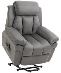 Fauteuil relax électrique inclinable avec repose-pied ajustable en tissu gris